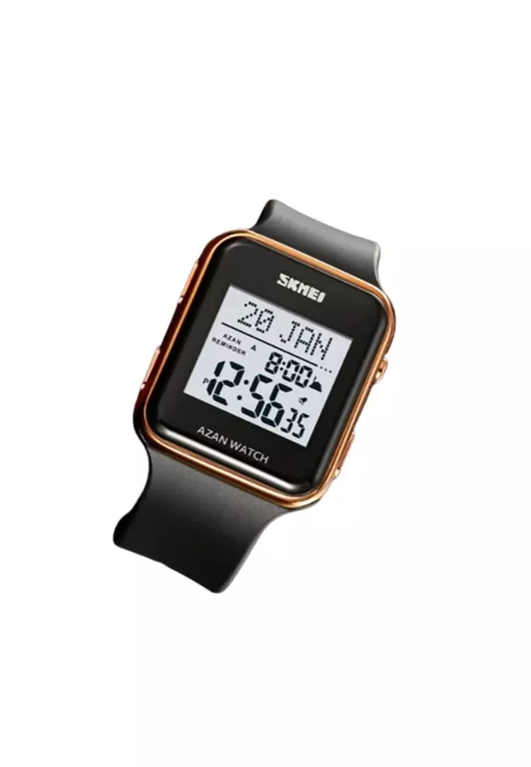 Jam Tangan Digital Pria Wanita Adzan Reminder Anti Air 2211 ORIGINAL - Rose Gold