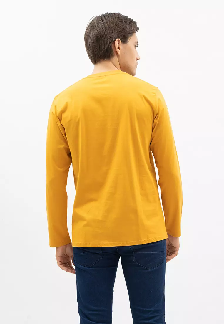 Houseofcuff Kaos Cotton Combed Lengan Panjang Pria Mustard