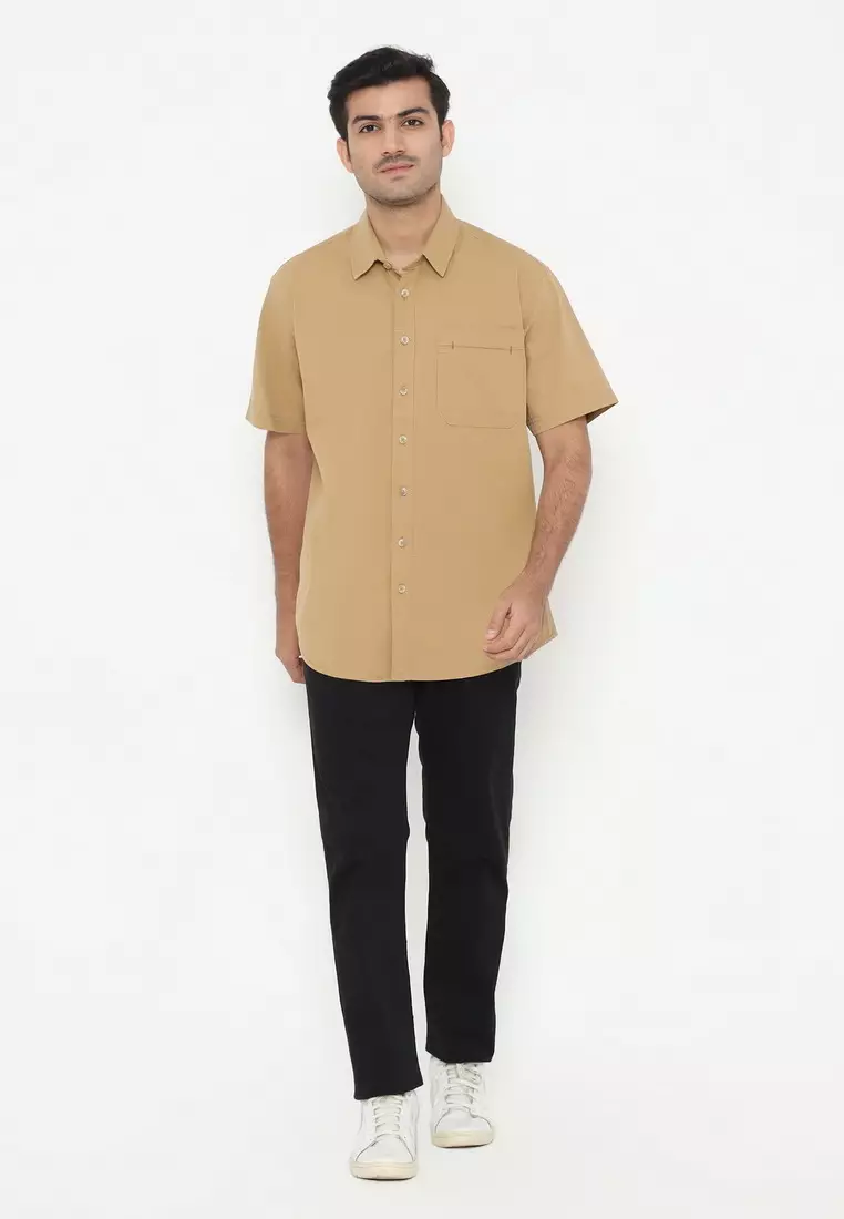 POLICE Kemeja Polos Cotton Regular Fit Pria