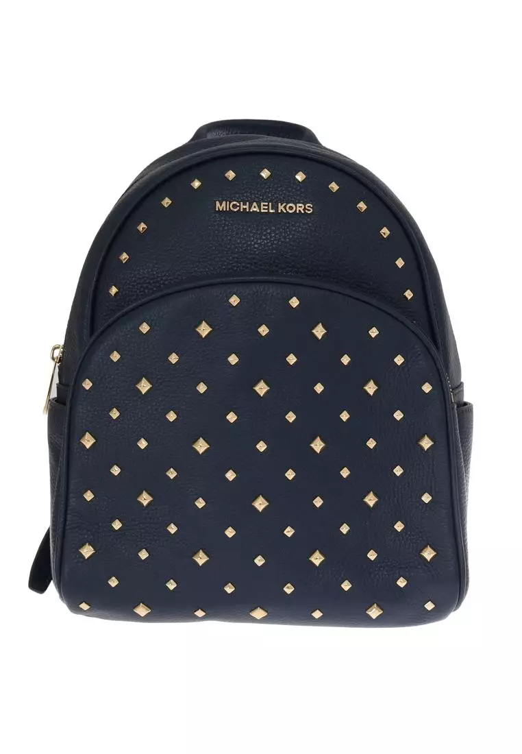 網上選購 Michael Kors Michael Kors Navy Blue ABBEY Leather Backpack Bag
