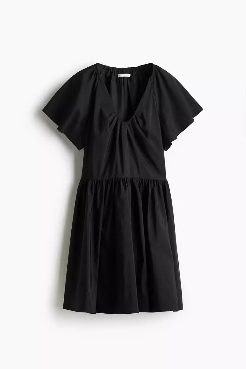 Butterfly-sleeved dress