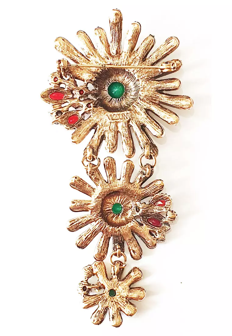 Mikeaya Diamente Brooch Green