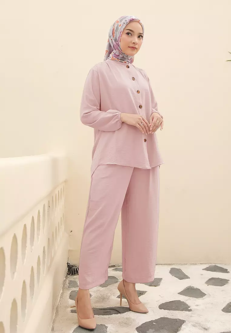Hara Oneset | Setelan Wanita Lengan Panjang - Dust Pink