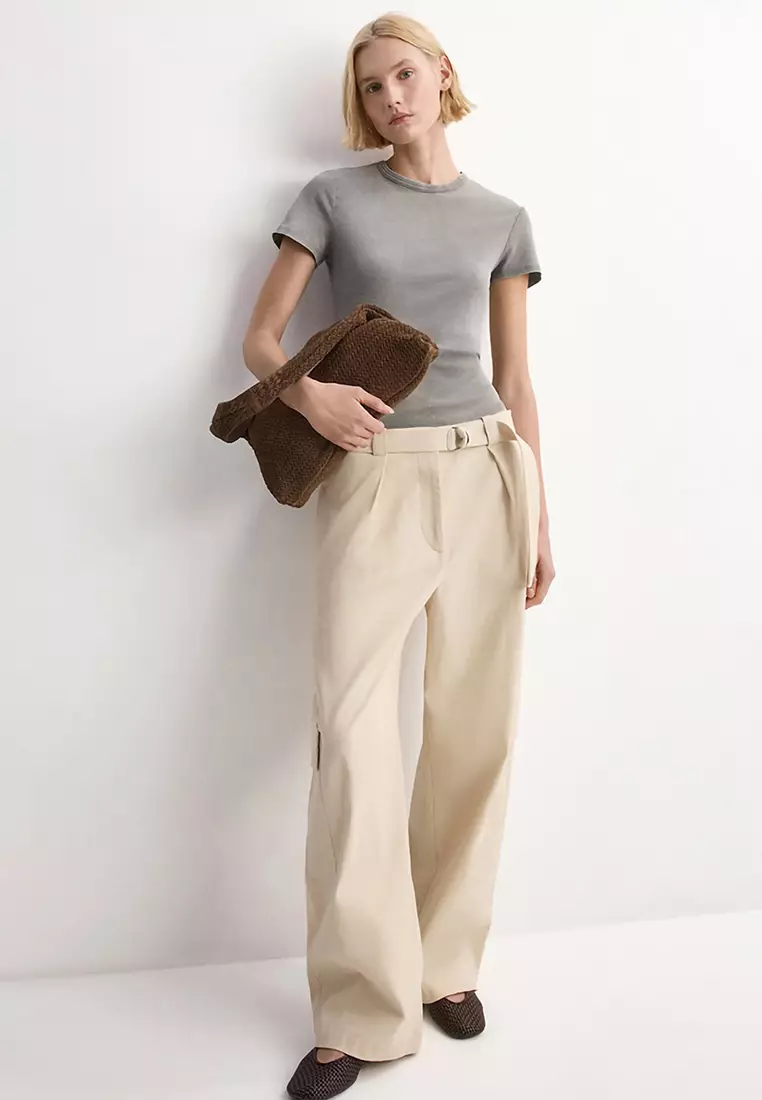 Washed-Effect Cotton T-Shirt
