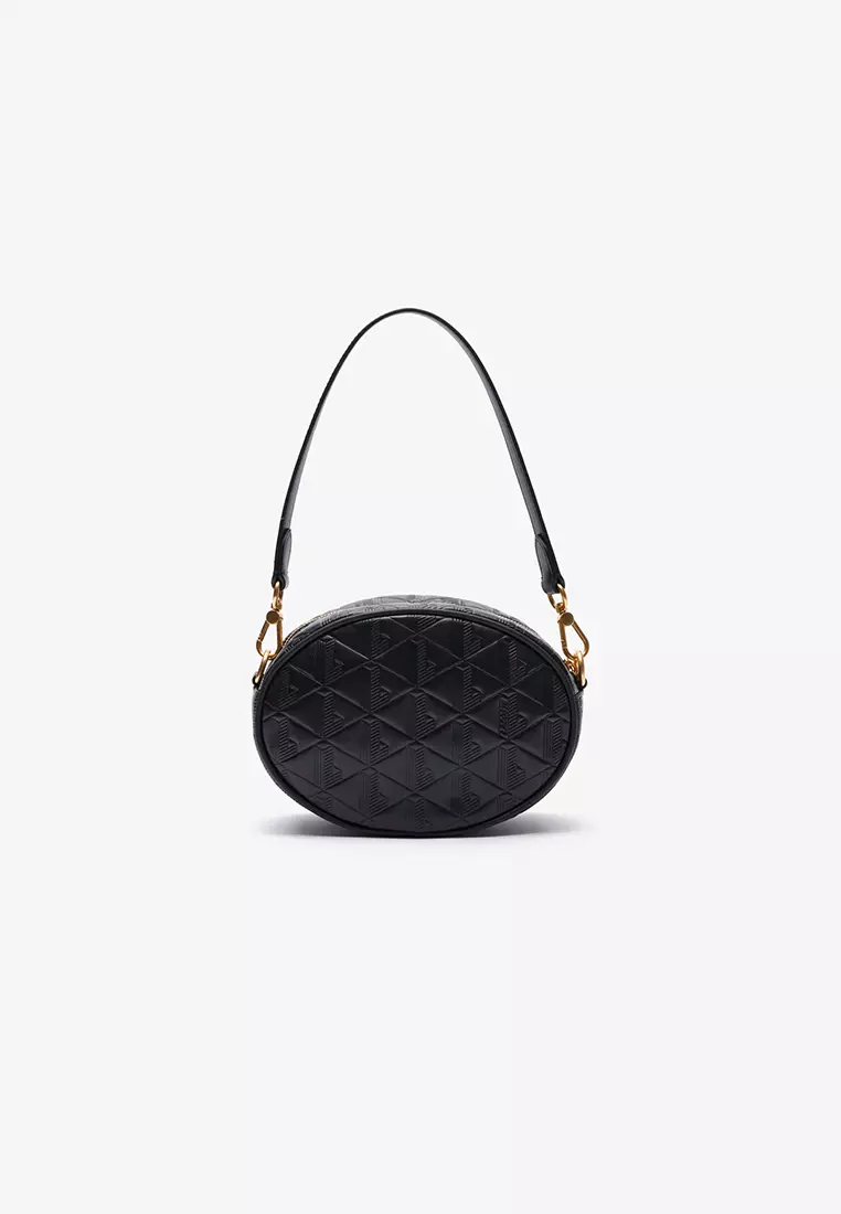 Maheki Oval Leather Shoulder Strap Purse