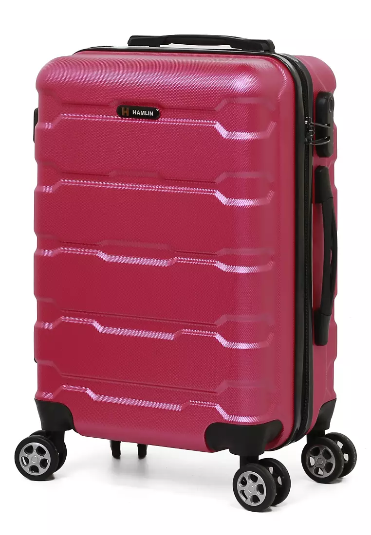 Carlton Koper Hardcase Unisex Size 20 Inch Tas Travel Combination Lock Large Compartment Material ABS+PVC Coated ORIGINAL - Pink