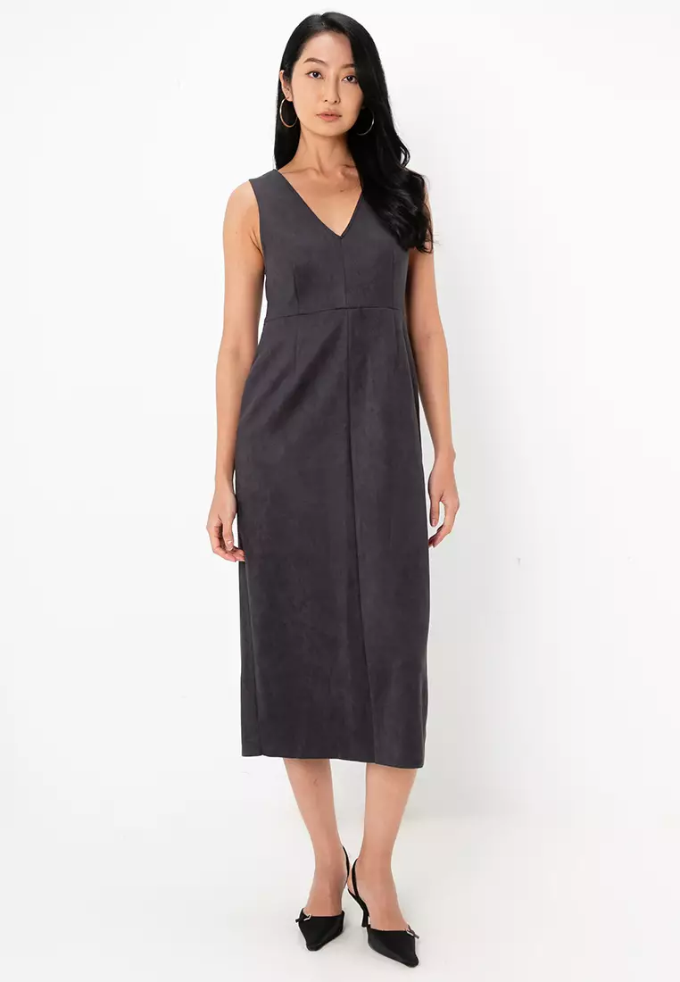 ZARA Sleeveless V-Neck Slit Midi Dress 2025 | Buy ZARA