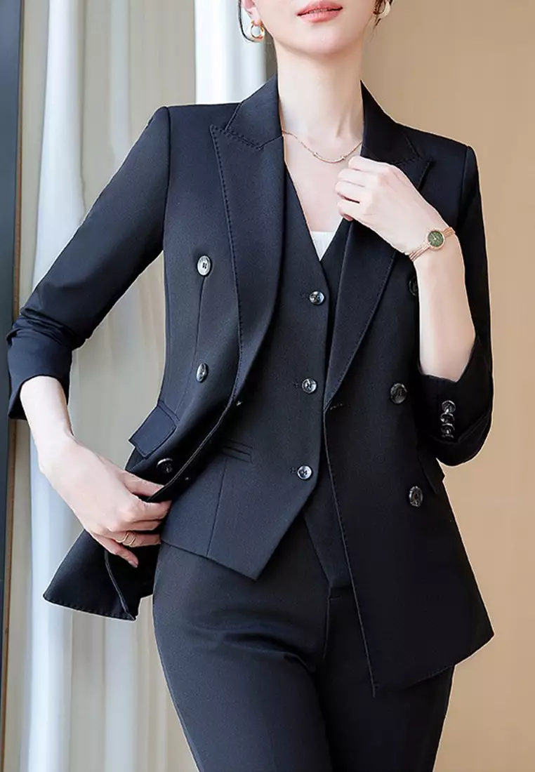 Elegant Fashionable Commuter Suit Three Piece Set YGH-EM6612set-1