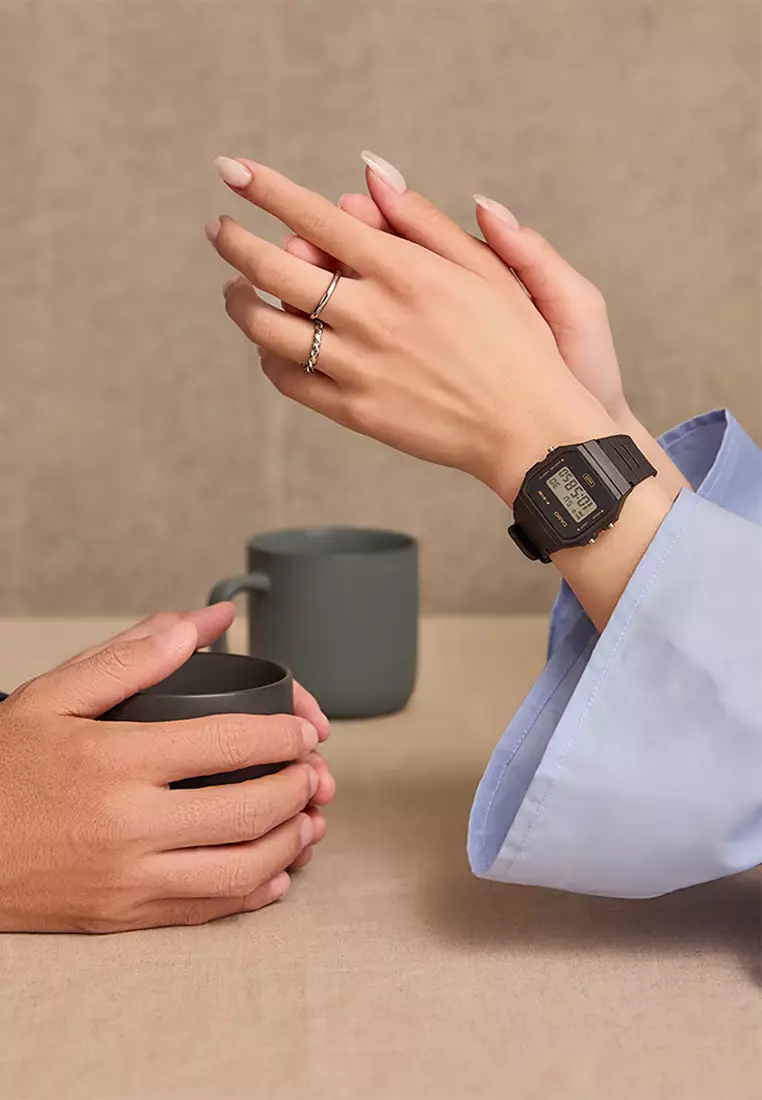 Casio Jam Tangan Digital Unisex - Black Resin Strap - F-91WB-8A