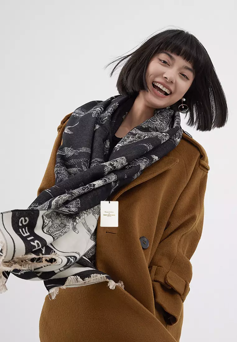 Landscape Painting Faux Cashmere Scarves AS-SY28625