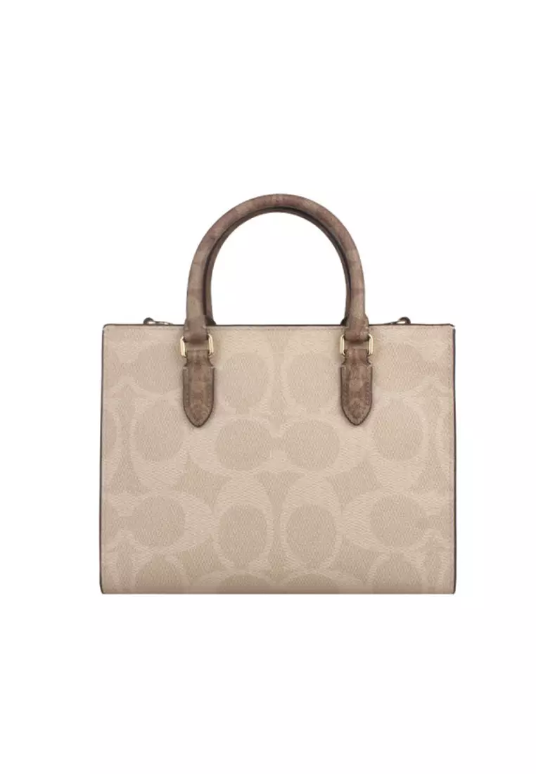 Maggie Small Tote Bag In Blocked Signature Canvas CY676