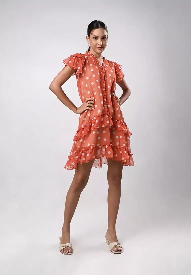 plains and prints red dress Plains - Speak the language of fashion in airy volumes. @vaniaromoff brings  her ultrafeminine aesthetic through the gorgeous colors and silhouette of  the Marcella dress for #PlainsandPrintsBeyond25. #PlainsandPrintsExperience
