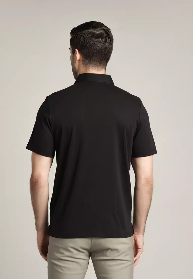 MOC - Kaos Polo Pria Lengan Pendek Ciro - Black