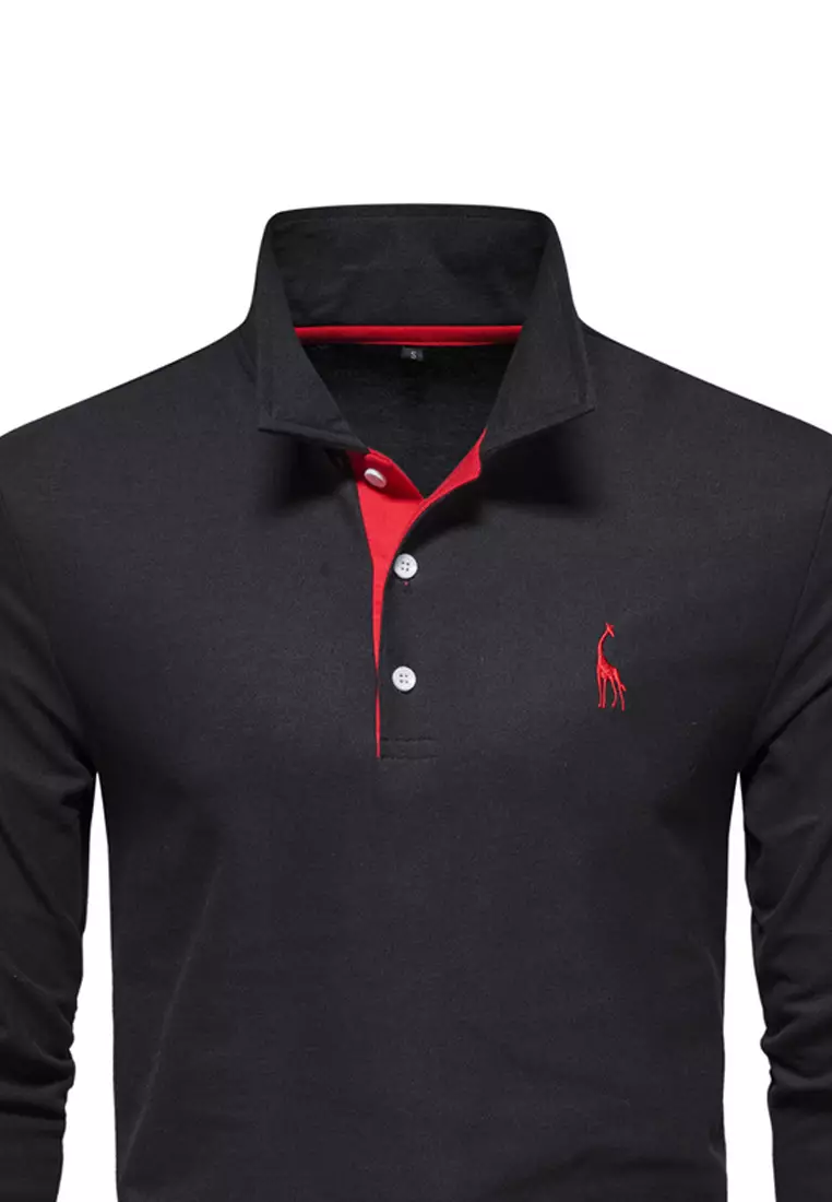 Contrast-color Embroidered Polo Shirt‌ AX-T12