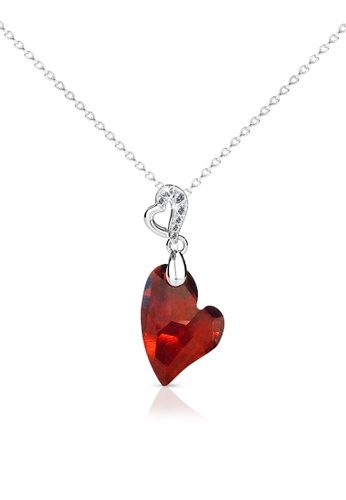 Her Jewellery silver Purely Heart Pendant (Red) - Made with premium grade crystals from Austria HE210AC95MCESG_1