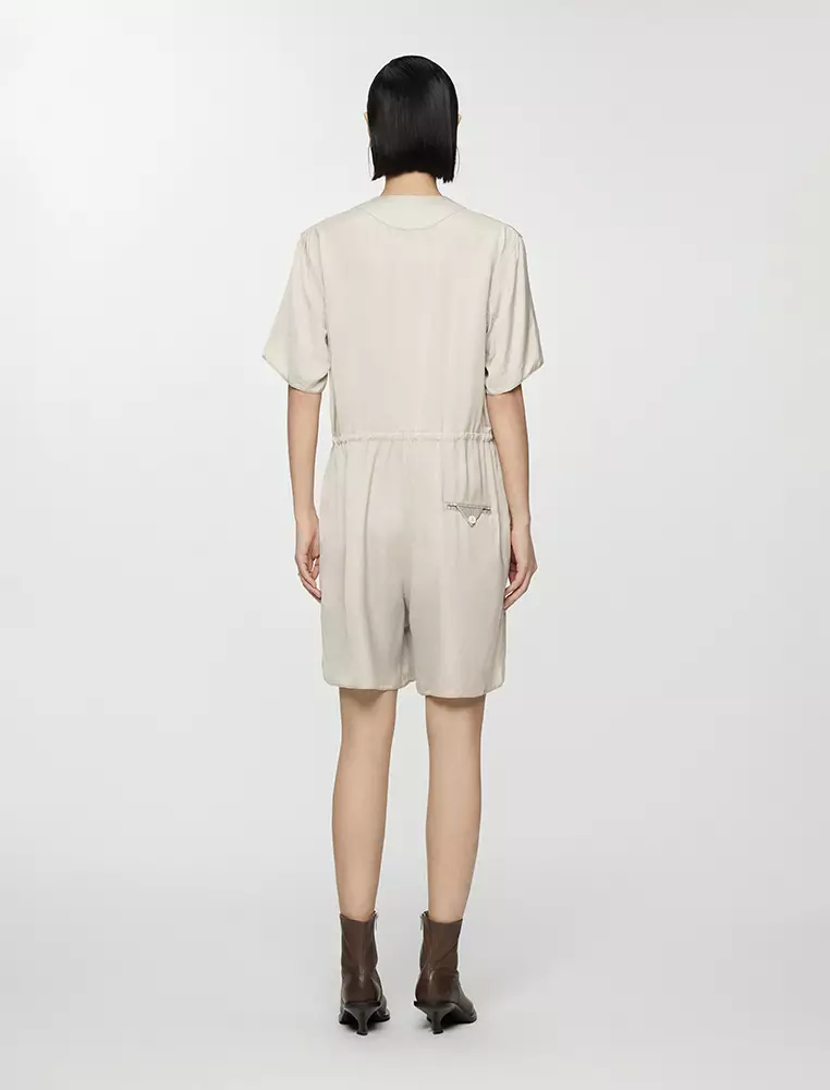 V-Neck Short Sleeve Jumpsuit