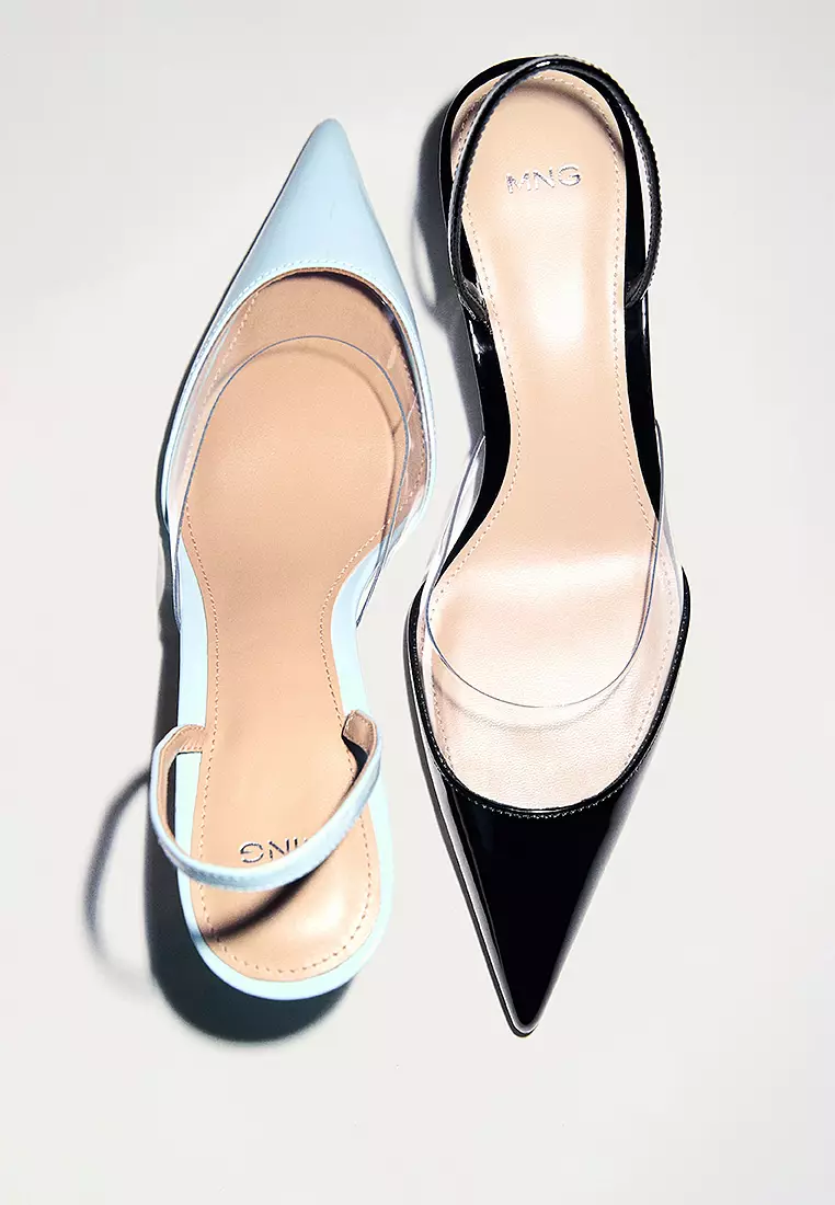 Heeled Shoes With Vinyl Panel