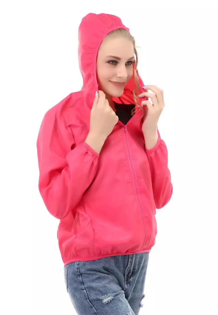 Hardwin Jaket Hoodie Wanita Pelindung UV Anti Air Material Polyester ORIGINAL - Fushia