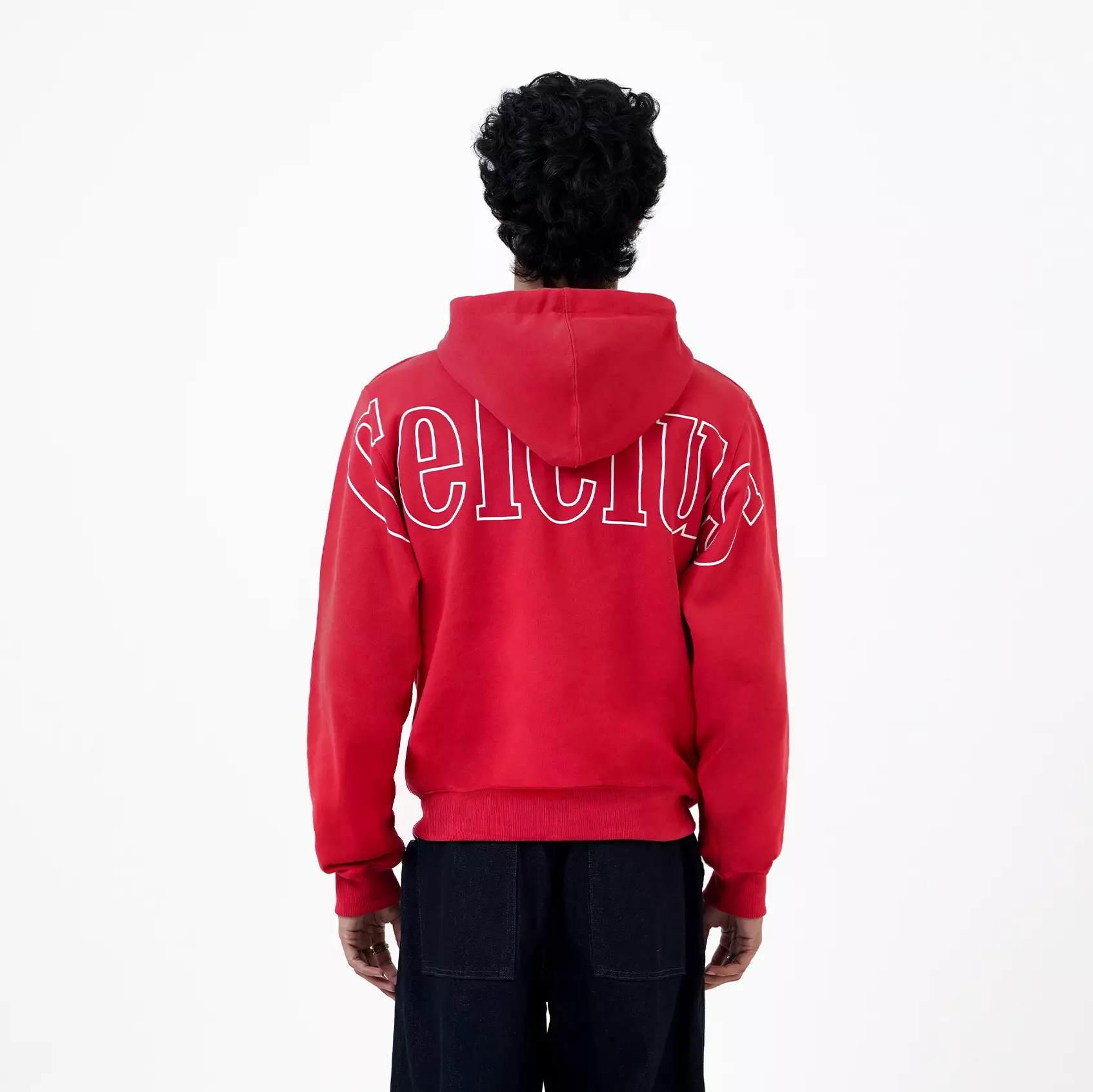 CELCIUS Outlined Logo Back Print Hoodie LIN001761C Merah