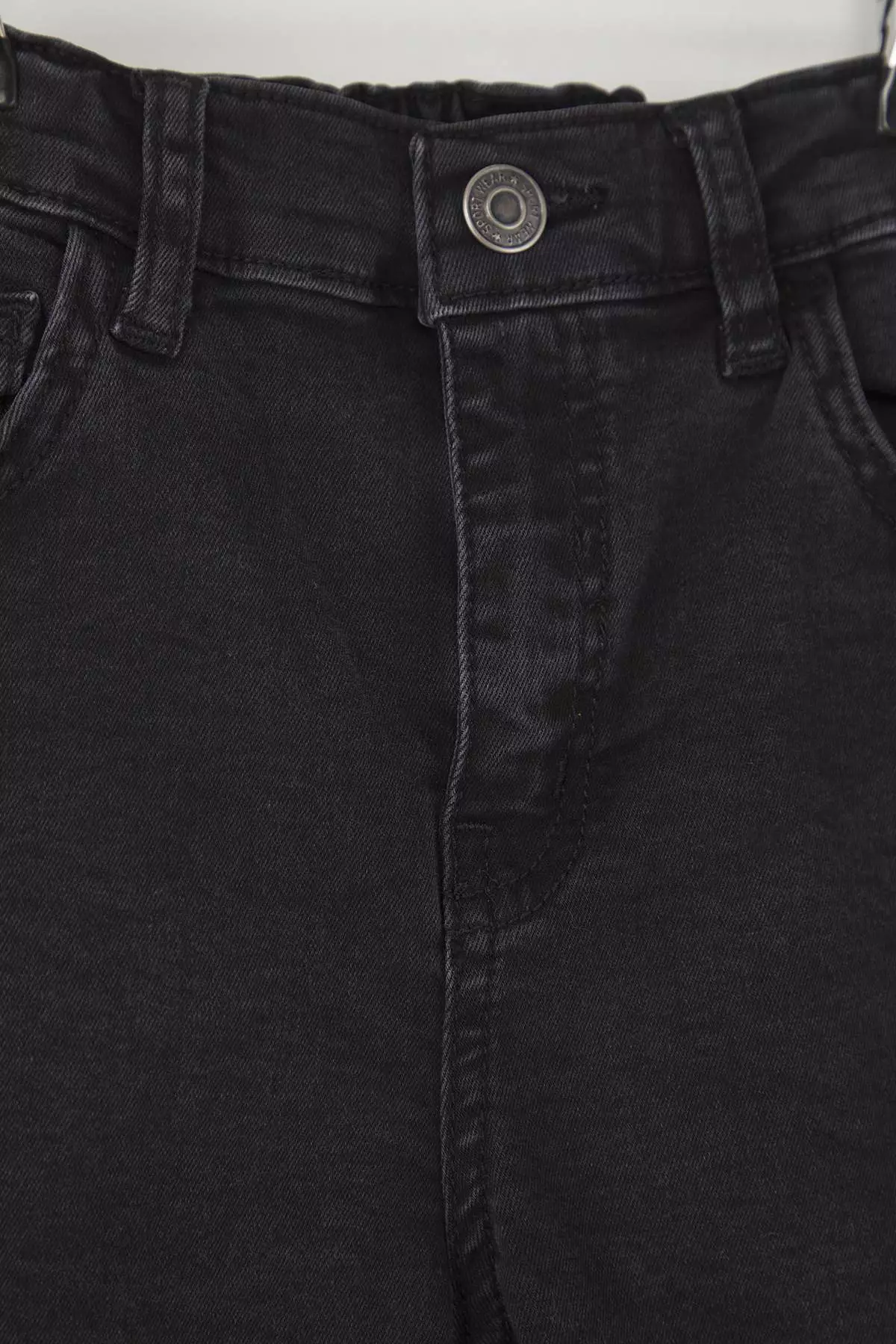 Black Boy's 100% Cotton Basic Elastic Denim Shorts Tkdss25Sr00026