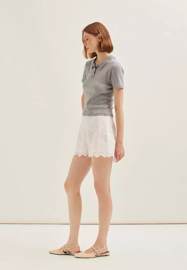 Pointelle Knit Polo
