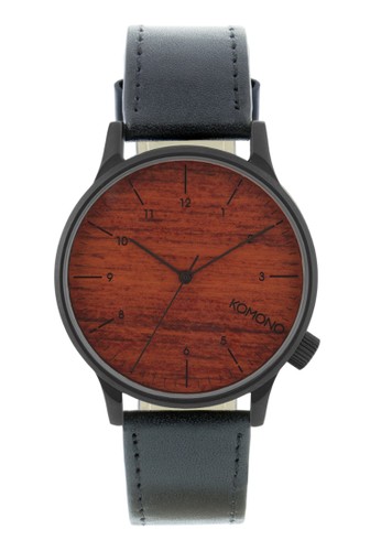 Komono Winston Black Wood Watch