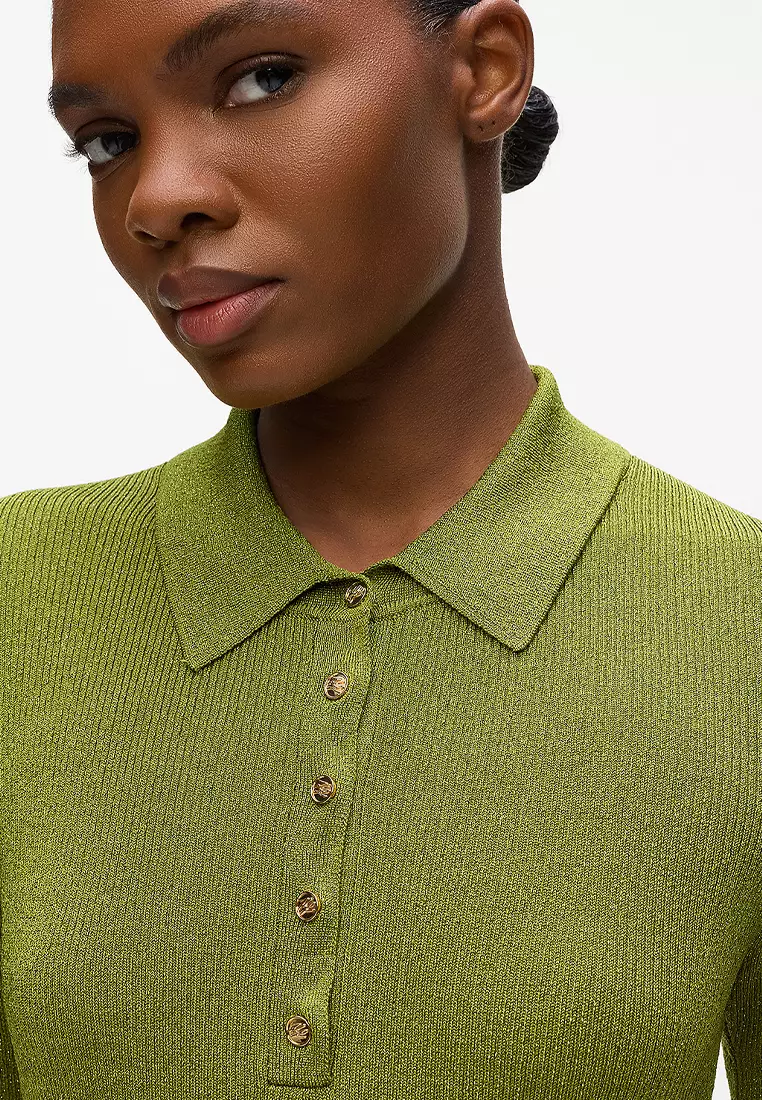 Lurex Knit Polo Shirt