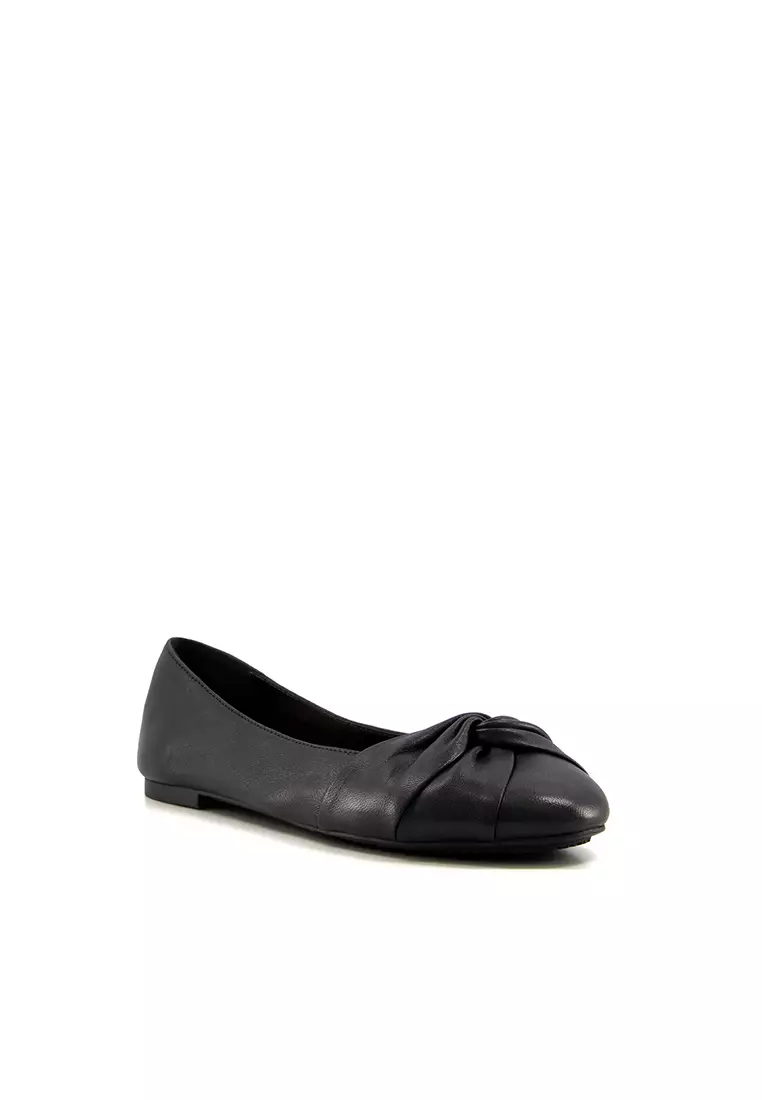 Discount on Dune London  shoes - SKU: Hanson Twist Front Ballet Flats Black