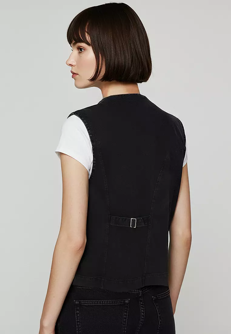 Stitch Detail Denim Vest