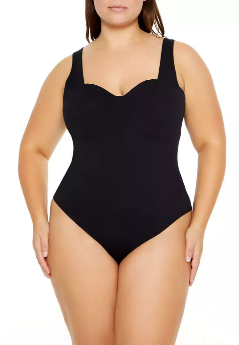Buy FOREVER 21 Plus Size Ponte Knit Thong Bodysuit 2025 Online