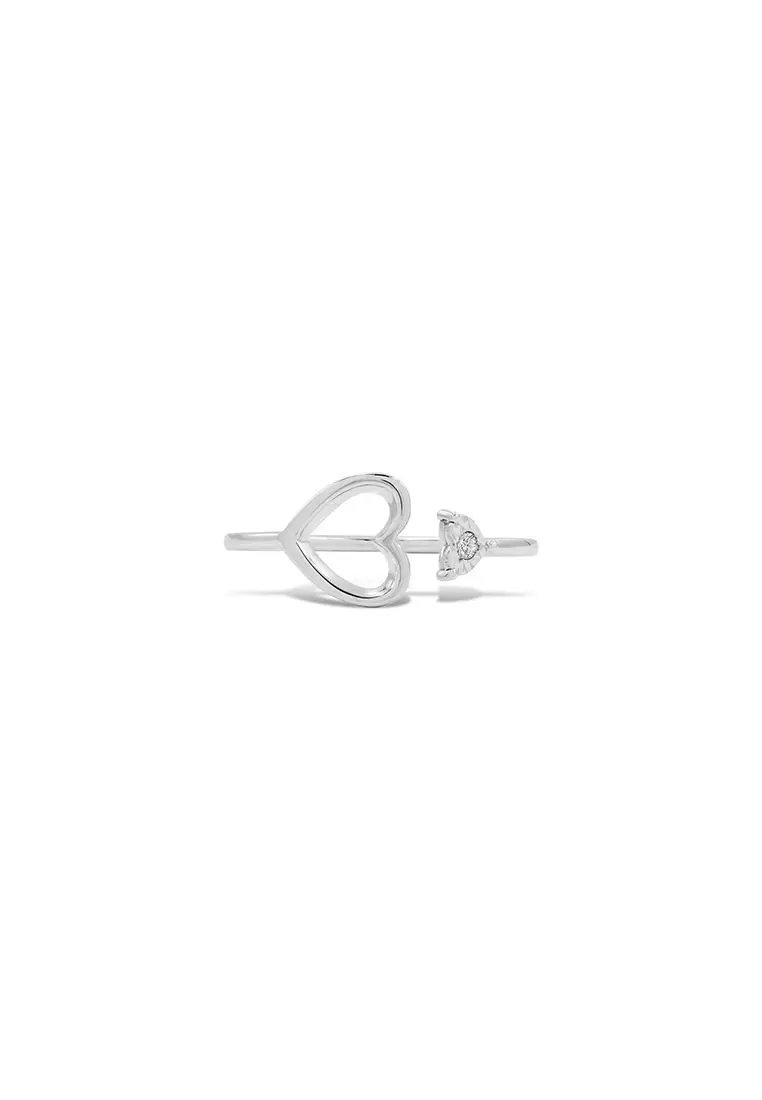 Diamondtalk 9k White Gold My Heart Lock Diamond Ring Rdt00013-a01