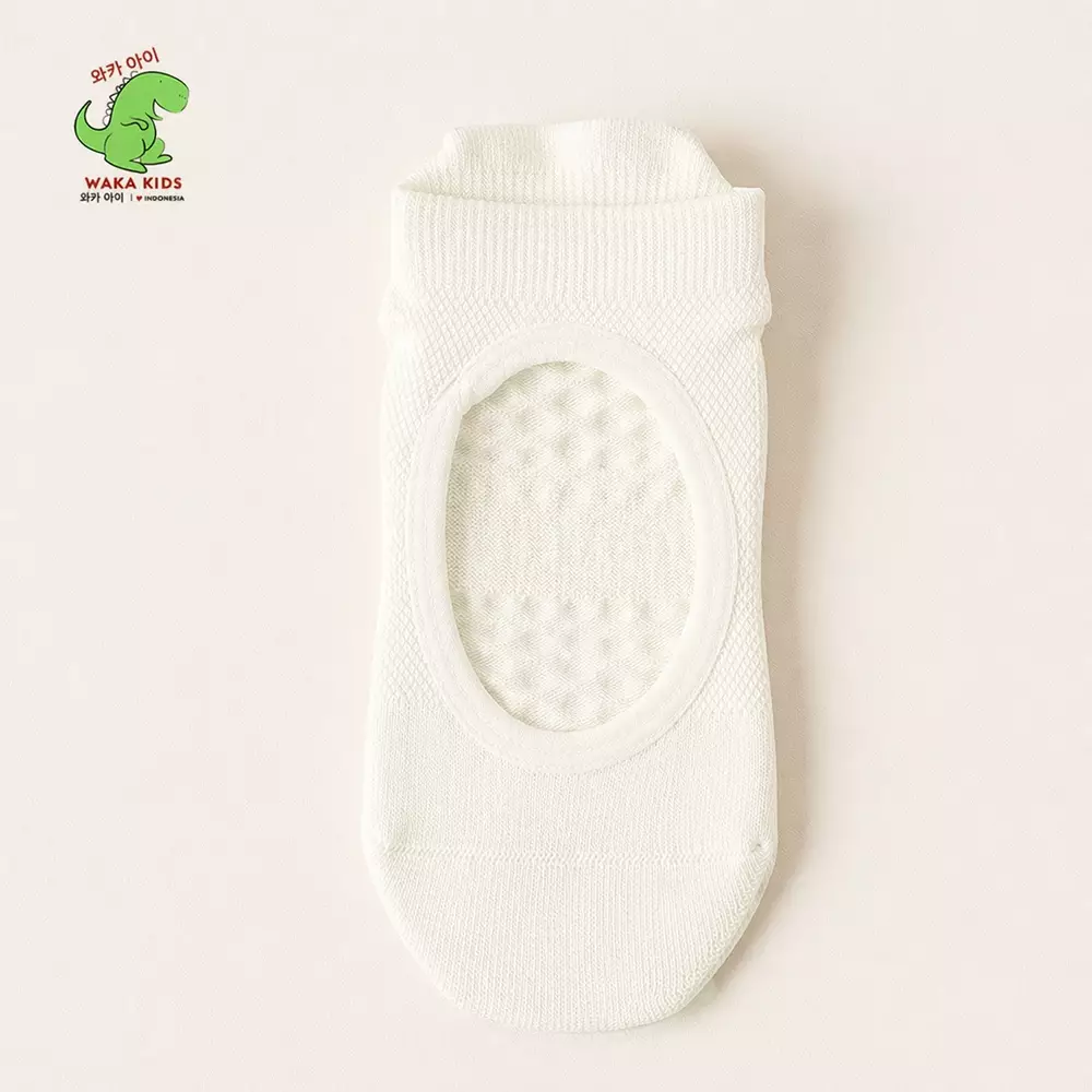 Wakakids Kaos Kaki Pendek Olahraga Wanita Backless Anti Slip Sport Socks Yoga Pilates Senam Gym Venrz Broken White
