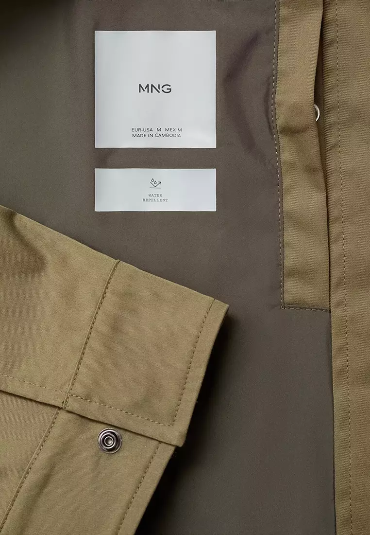 Water-Repellent Hooded Parka Jacket