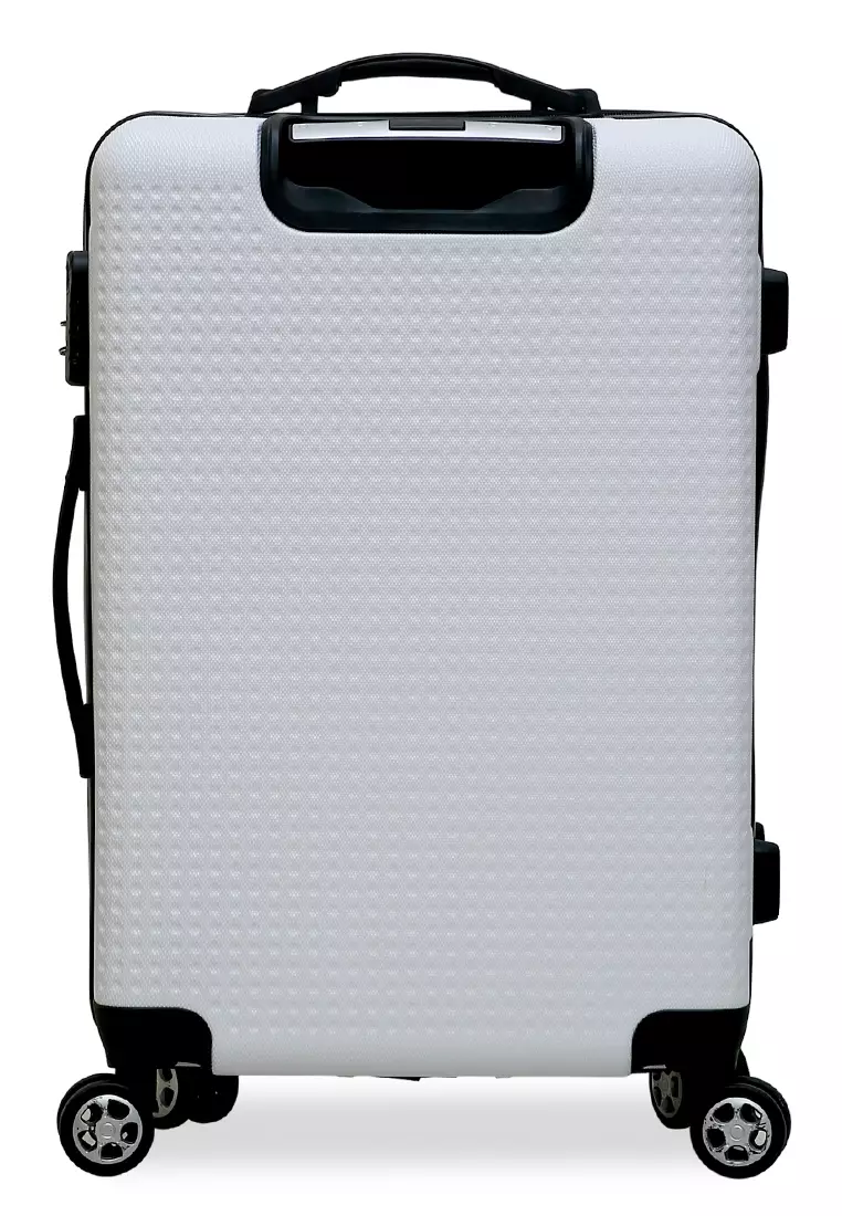 Isvara Tas Koper Hardcase One Set Unisex Large Compartment Suitcase Code Lock System Material ABS+PVC Coated ORIGINAL - White