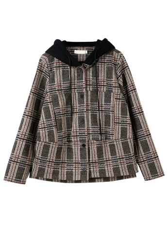 A-IN GIRLS multi Vintage Hooded Check Wool Coat 9DC7CAA90E07CBGS_1