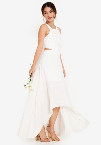 ZALORA OCCASION white Bridesmaid Cut Out Maxi Dress 7F58BAA2722C0DGS_1