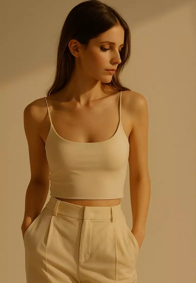 2 Pack Premium Alaia Seamless Ice Silk Bralette Inner Top in White and Nude