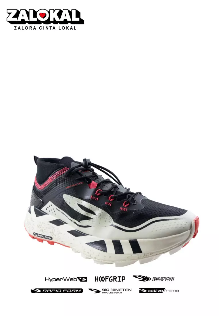 910 Nineten Sepatu Trail Running YUZA MATTERHORN 2.0 - HITAM/PUTIH