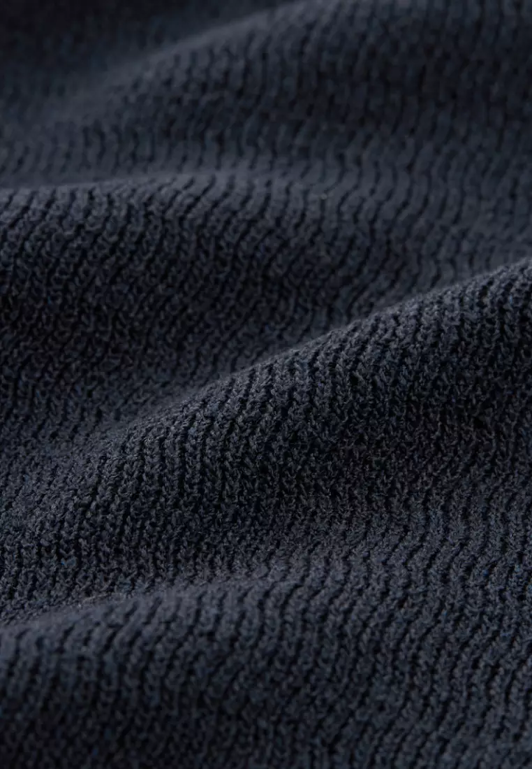 Deep Cobalt Wavy Crewneck Knit