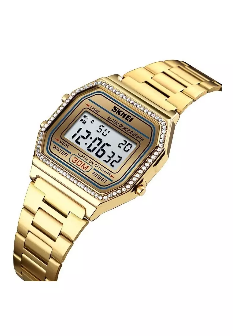 Jam Tangan Kasual Digital Pria Waterproof Strap Tali Material Stainless Steel GS48 ORIGINAL