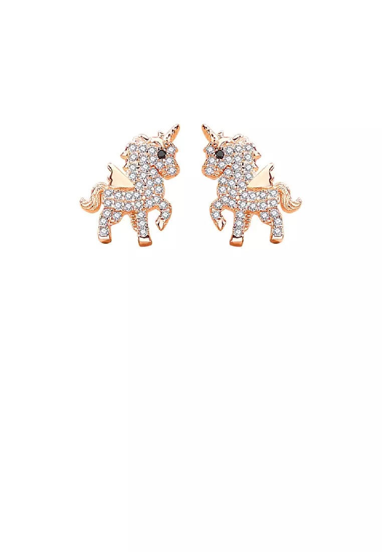 Real gold unicorn earrings shop