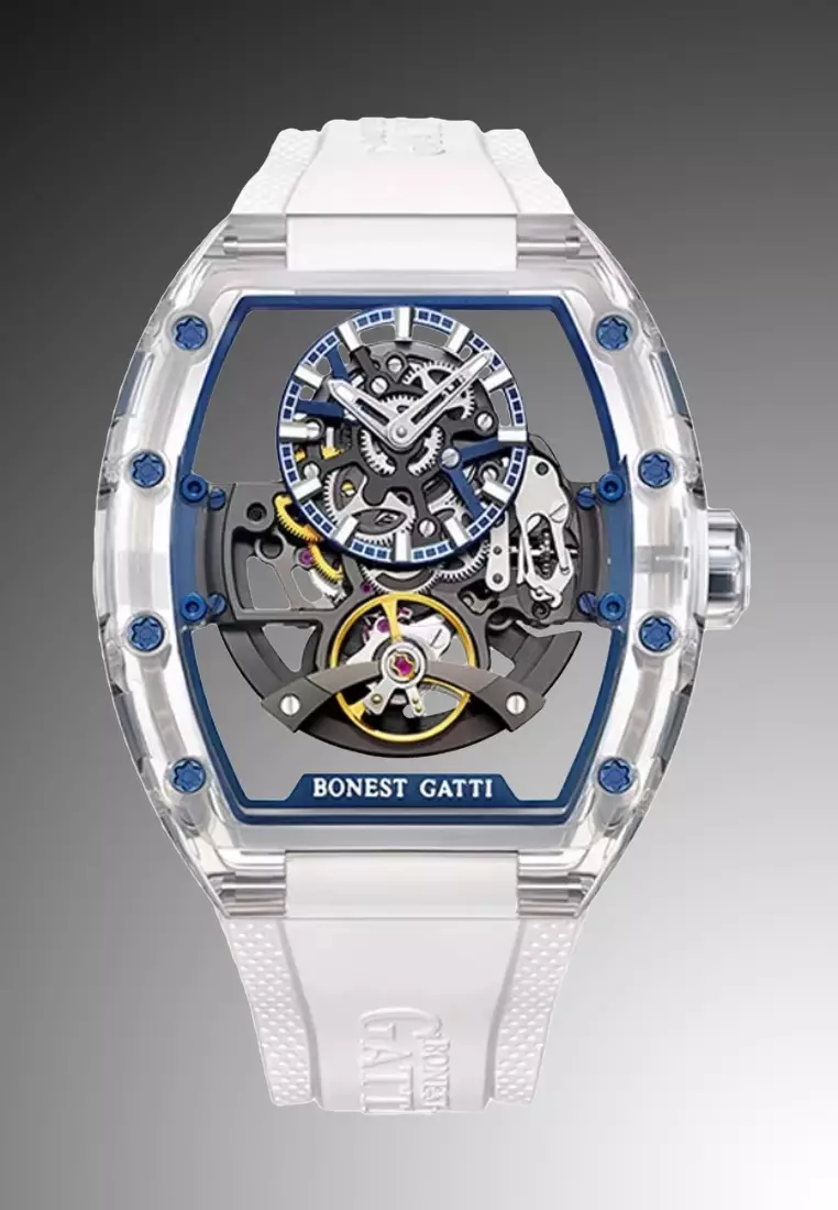 Automatic Unisex K9 Crystal Watch, Rubber Strap