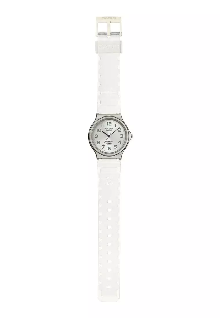 Pop Series Unisex Analog Watch MQ-24S-7B with White Transparent Resin Band