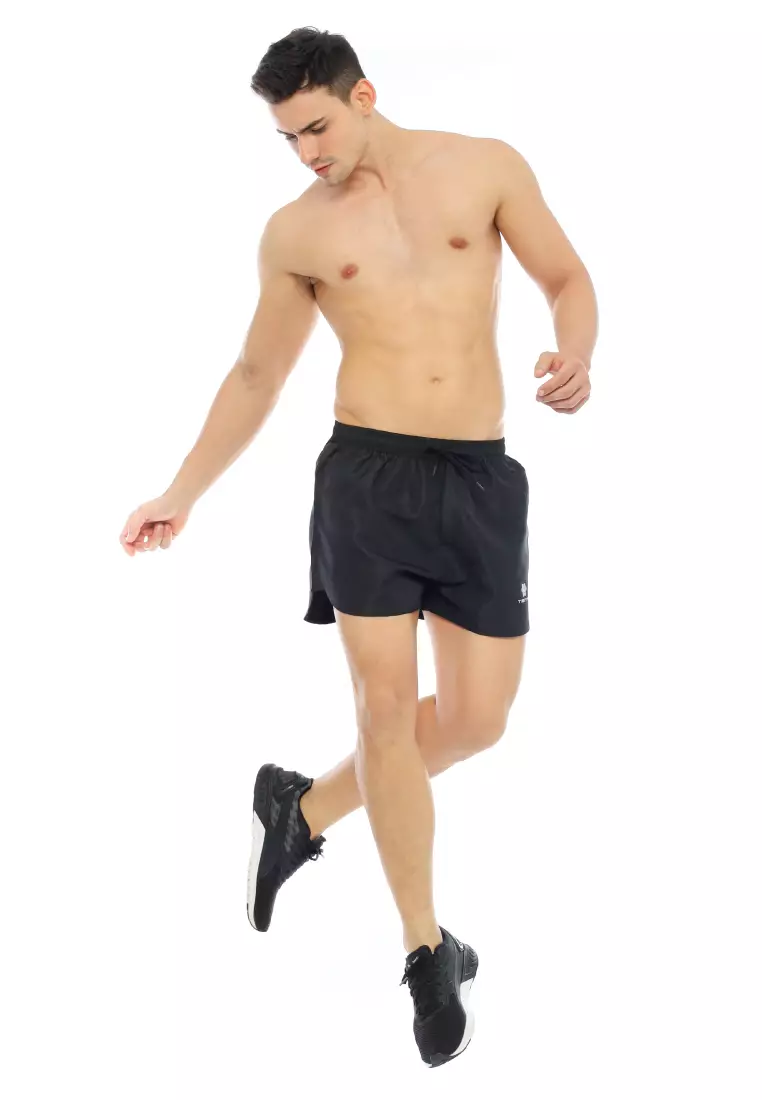 Tiento Short Pants Sporty Exo Series Black Celana Pendek Fitness Olahraga Gym Lari Hitam