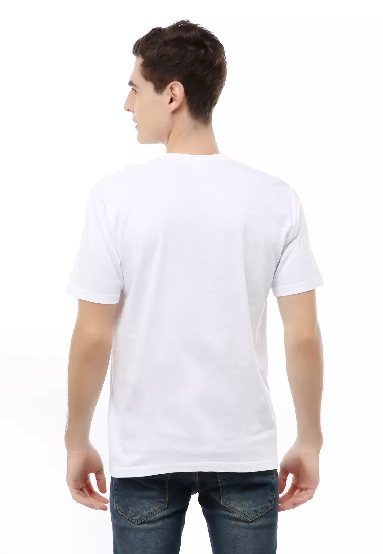 Jack T-Shirt Atasan Kasual Kaos Pria Life Lengan Pendek Material Cotton ORIGINAL - White