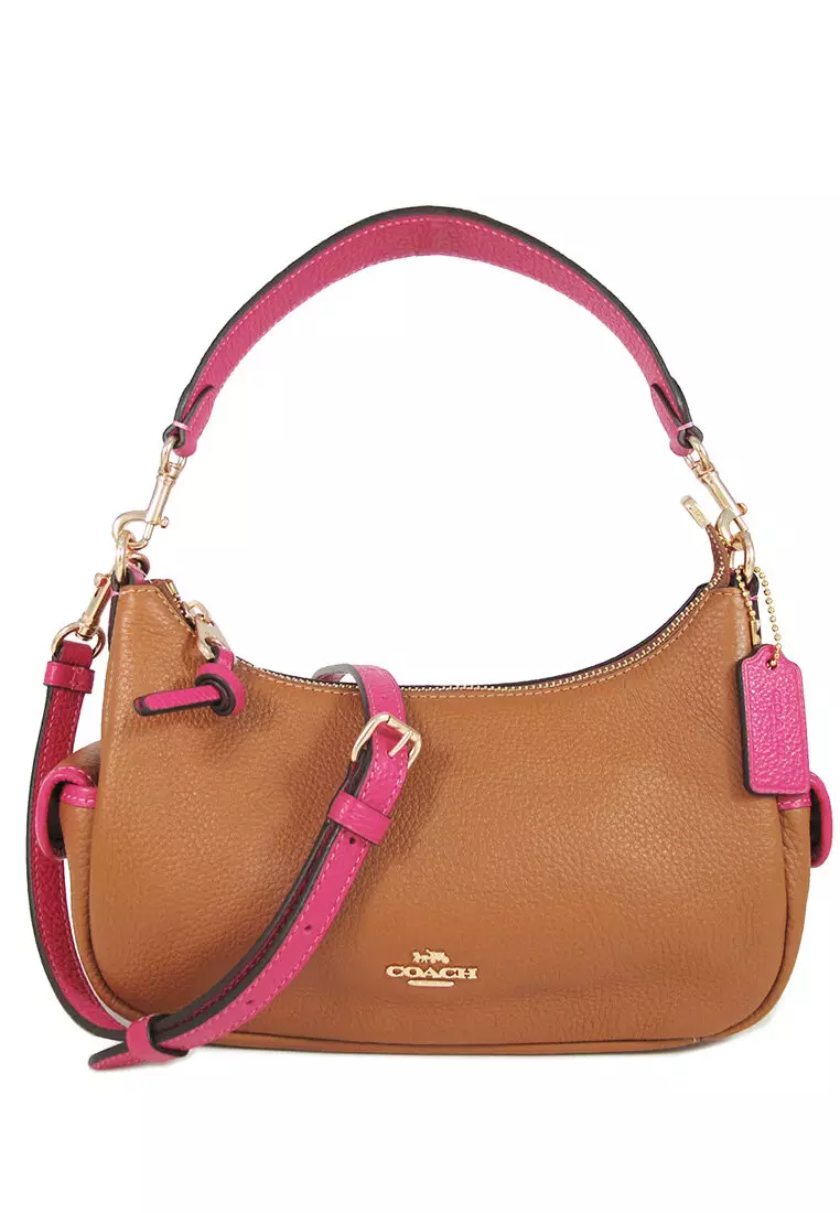coach bag pink and brown