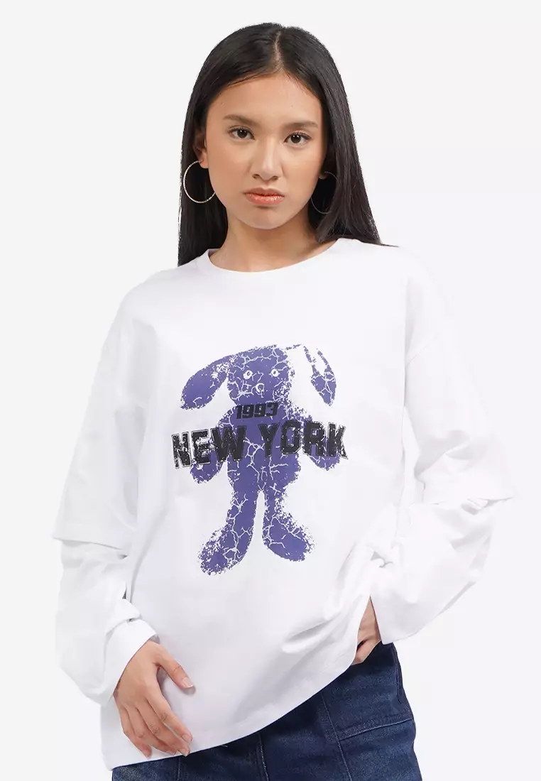 Double Layer Long Graphic T-Shirt