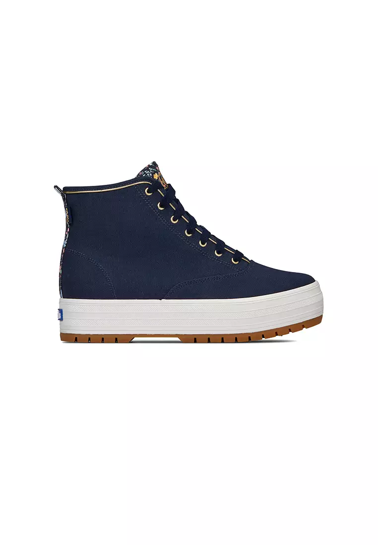 Keds Women's The Platform Mid Lug RPC Bramble Fields Navy (WF68049)