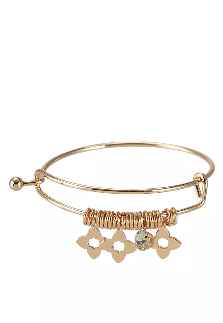 Gold charm clearance bangle bracelet