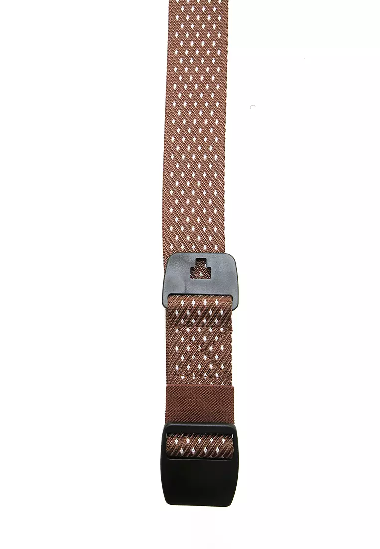 Ilo Aksesoris Fashion Pria Ikat Pinggang Motif Polka Material Canvas ORIGINAL - Brown